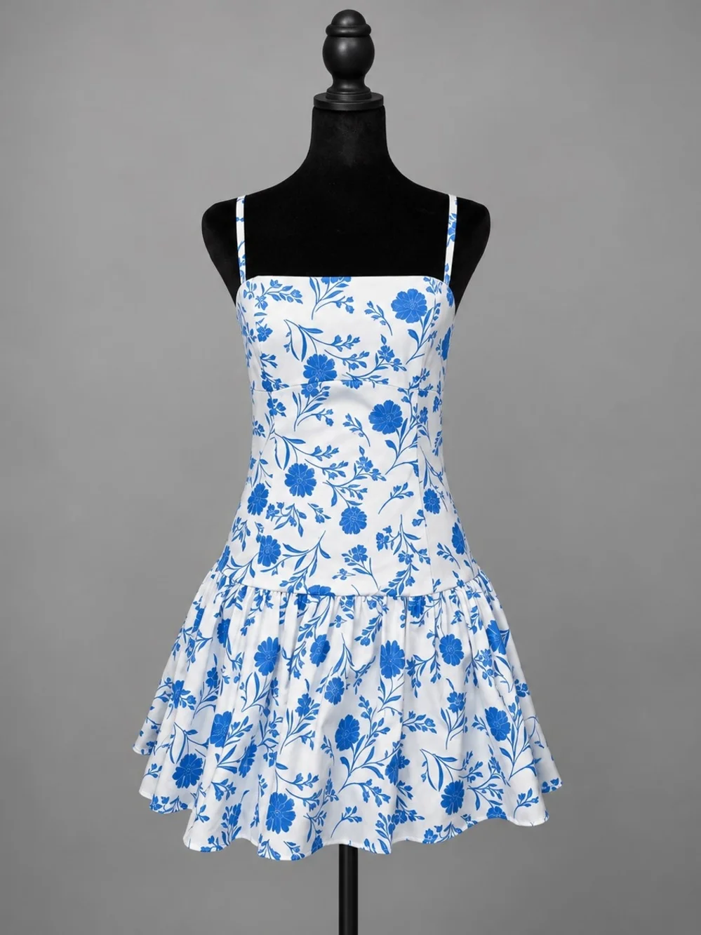 Altar'd State White and Blue Floral Mini Sundress